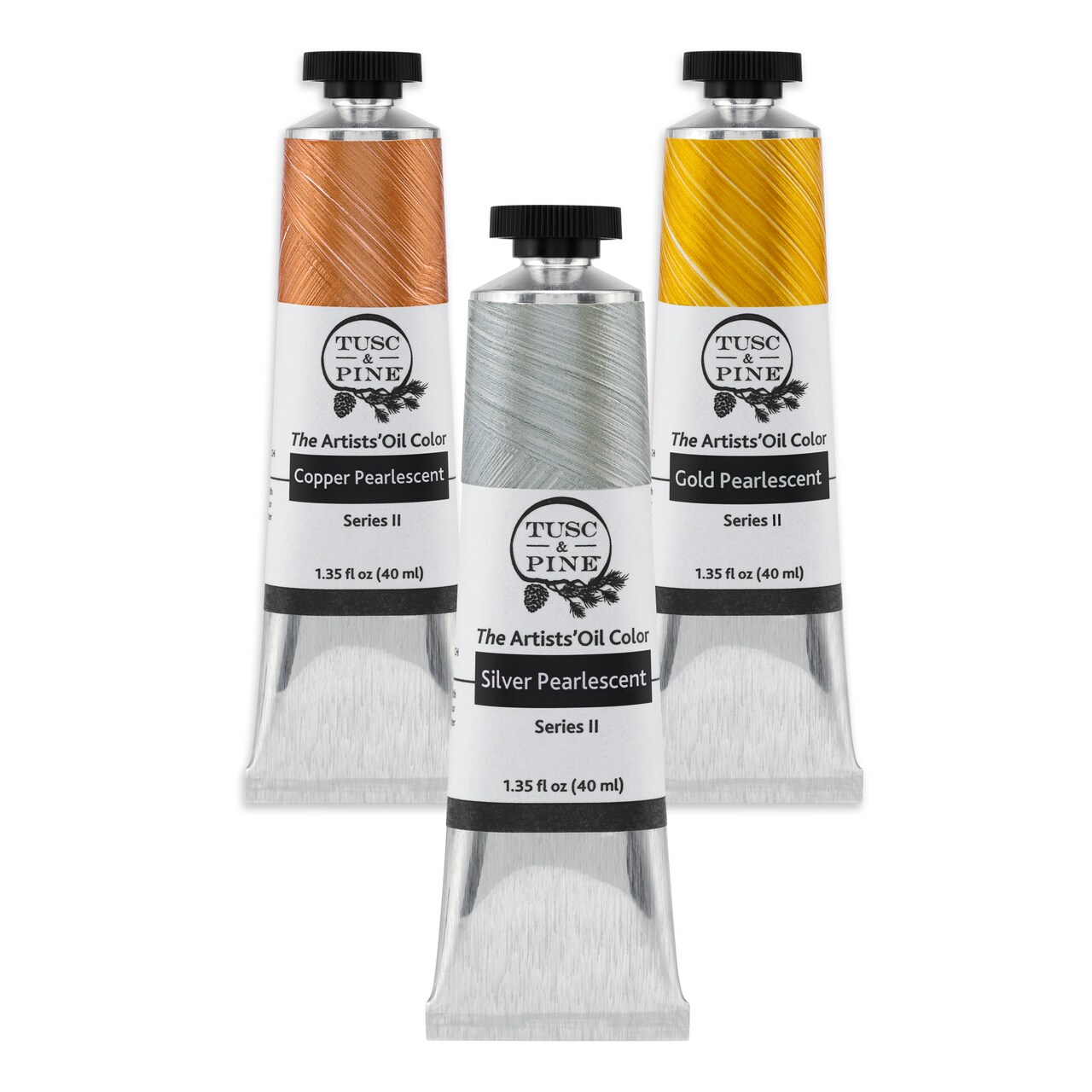Tusc & Pine Artist Oil Paint - 40 ml Set of 3 - Assorted Multi Colors - Non-Yellowing, Rich & Creamy Consistency, Maximum Pigment Load, Small Batch Milled Oil Paints Developed for Professional Artists
